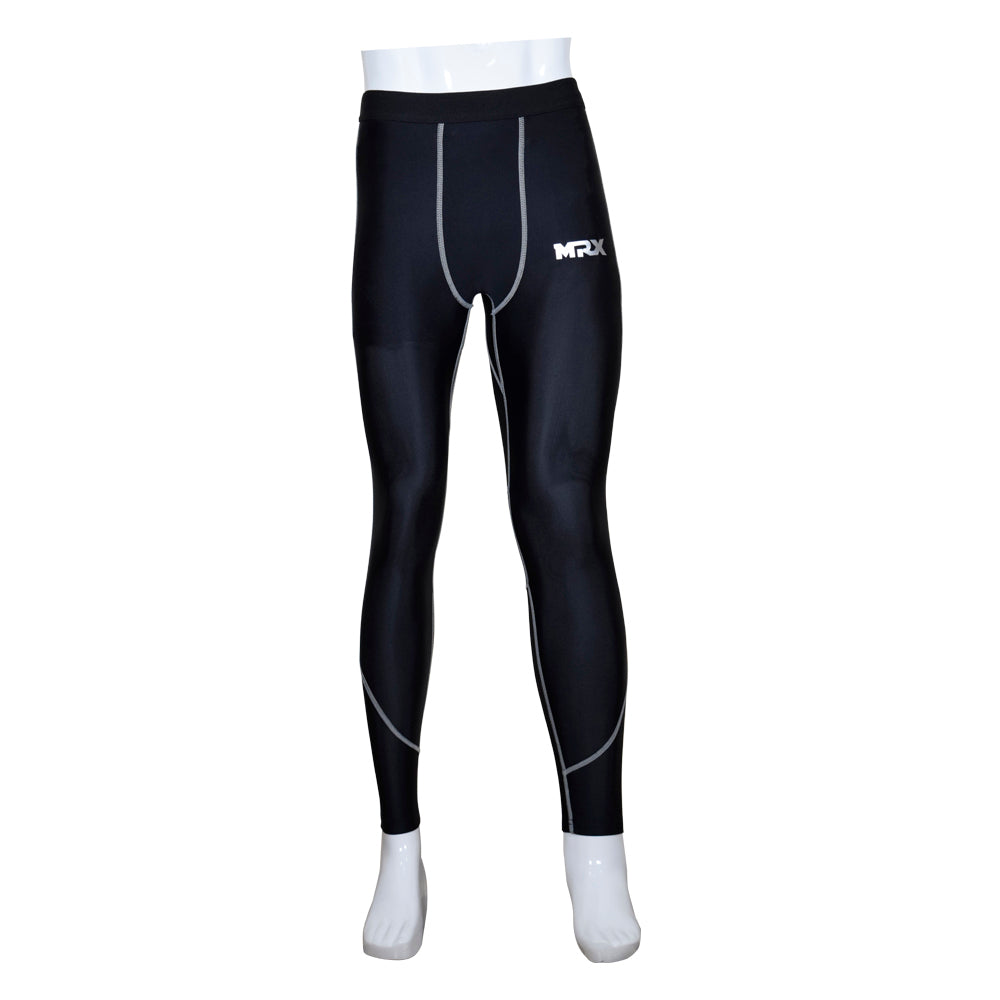 Men's Compression Trouser Pant Base Layer Active Wear Black-Gray