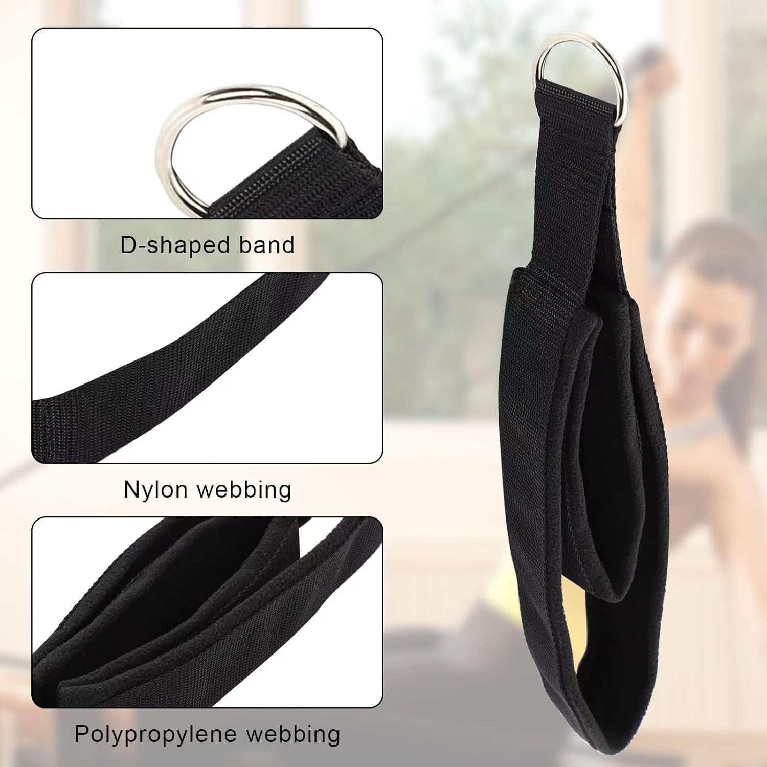 Double Ring Yoga Strap Ankle Wrist Shoulder Fitness Accessory