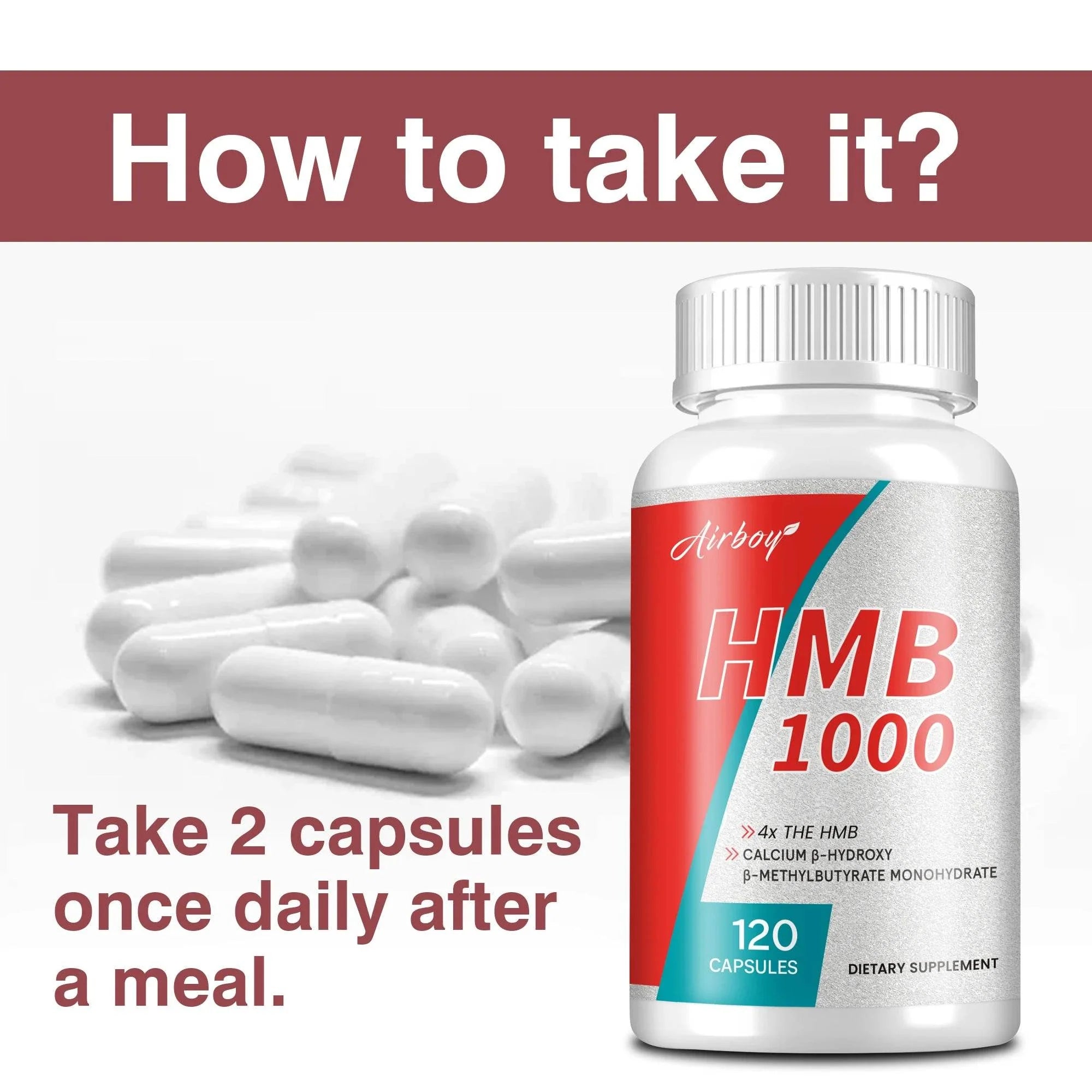 HMB Supplement for Endurance Lean Muscle and Recovery 120 Capsules