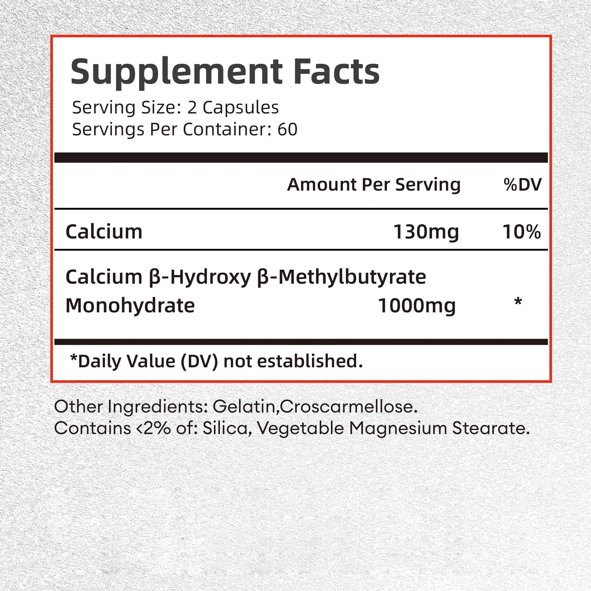 HMB Supplement for Endurance Lean Muscle and Recovery 120 Capsules