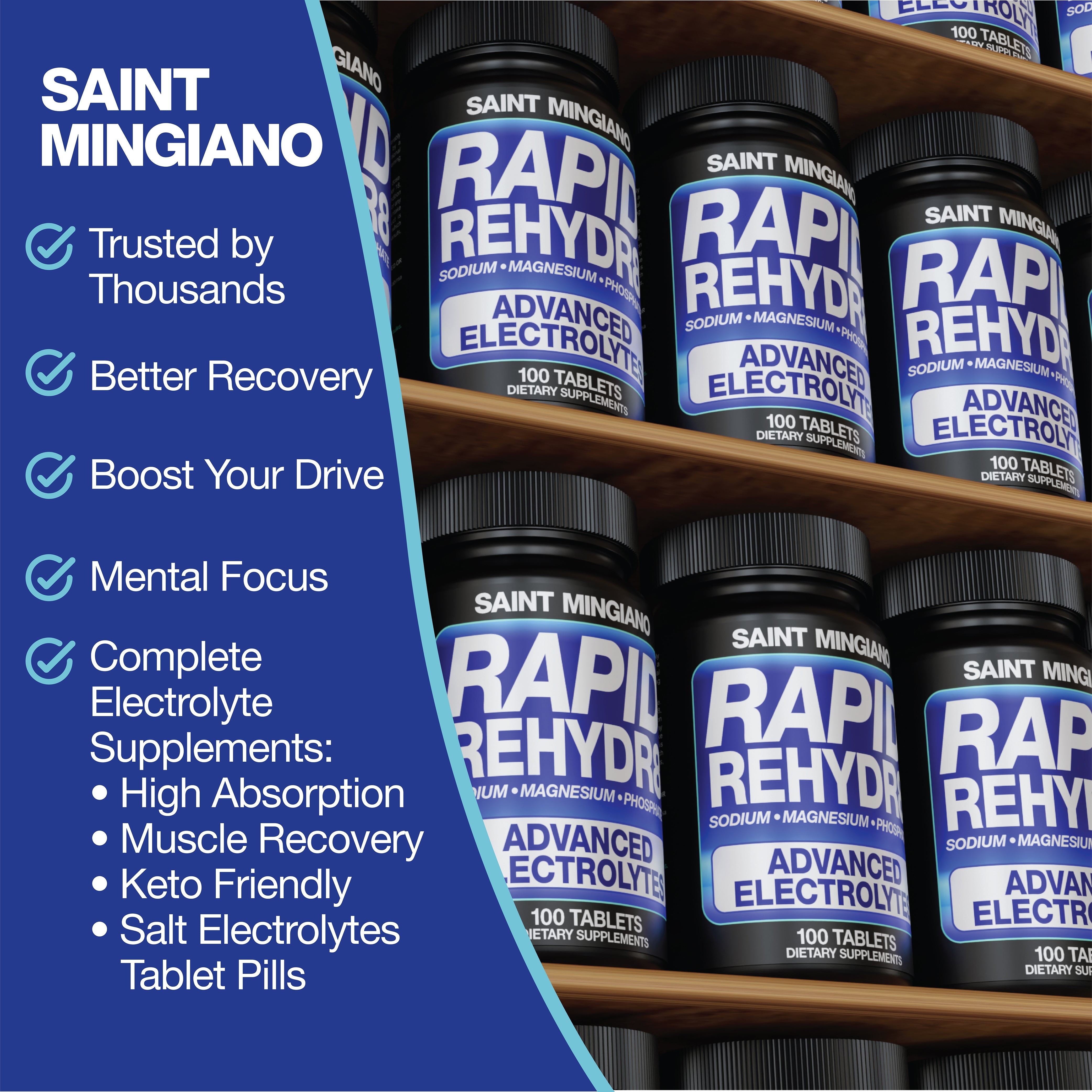 Rapid Rehydr8 Electrolyte Supplement for Cramping Endurance Recovery 100 Capsules