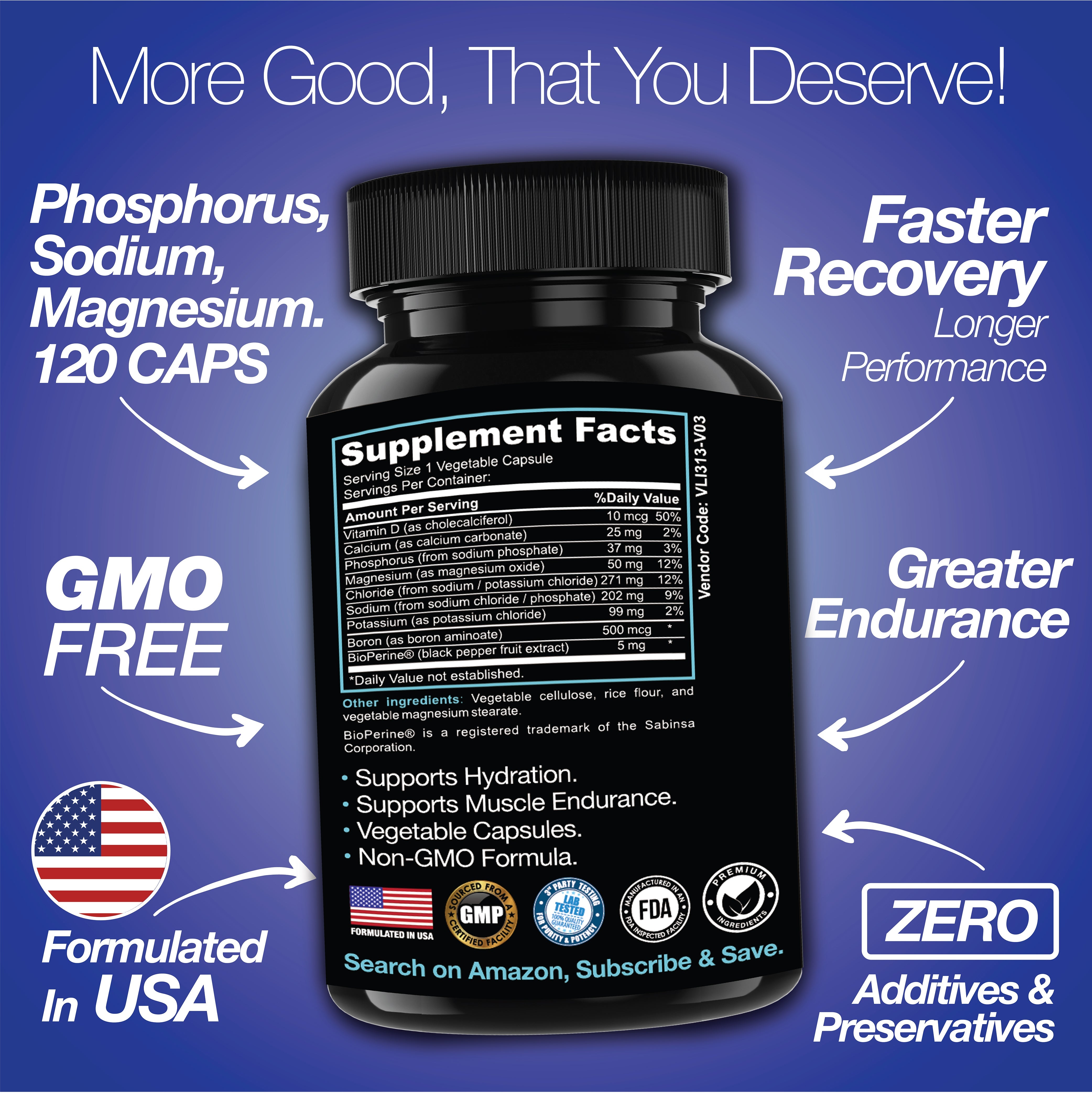 Rapid Rehydr8 Electrolyte Supplement for Cramping Endurance Recovery 100 Capsules