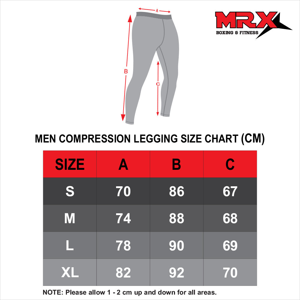 Men's Compression Trouser Pant Base Layer Active Wear Black-Gray