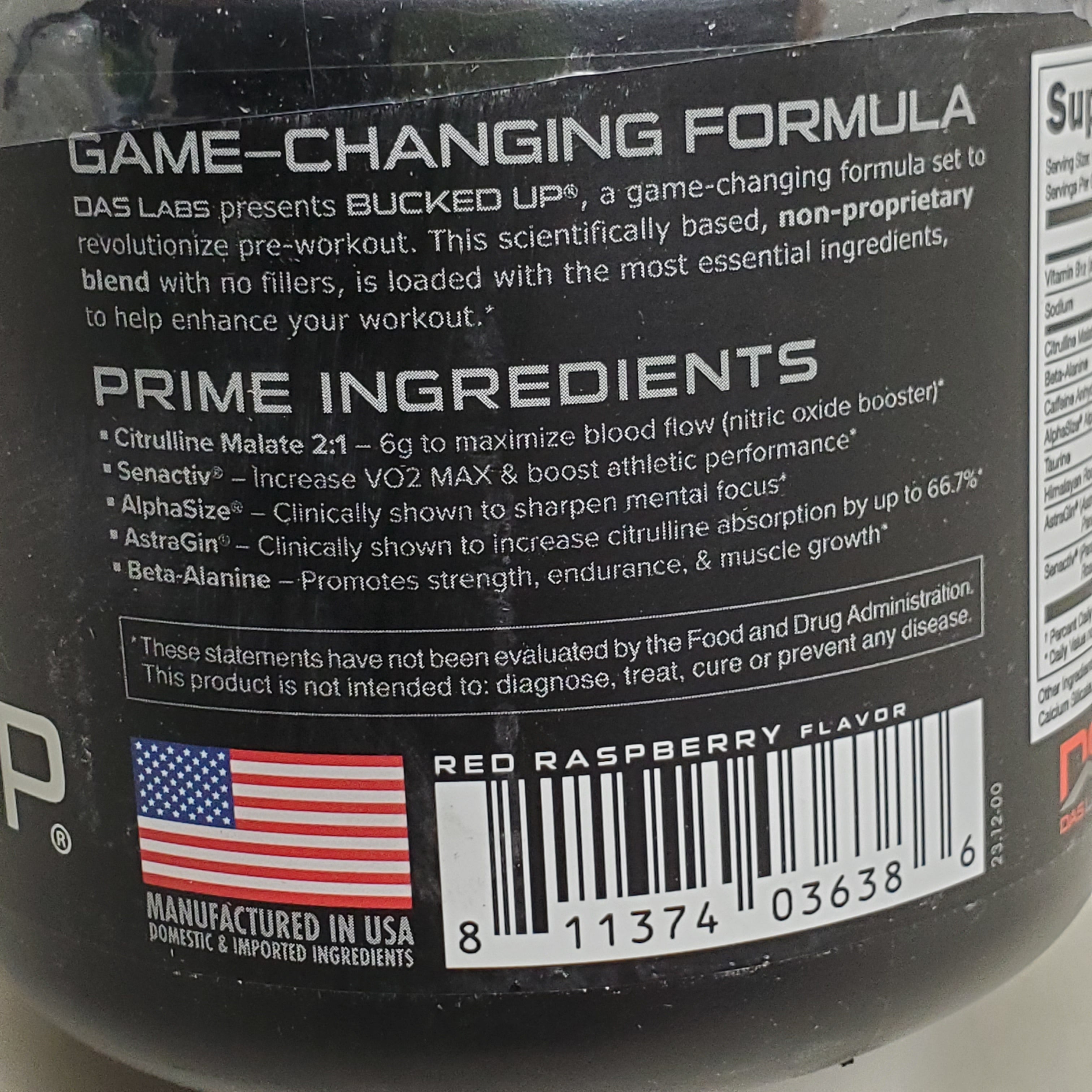 Pre Workout Blood Raz 25 Servings 9.2oz Energy Supplement