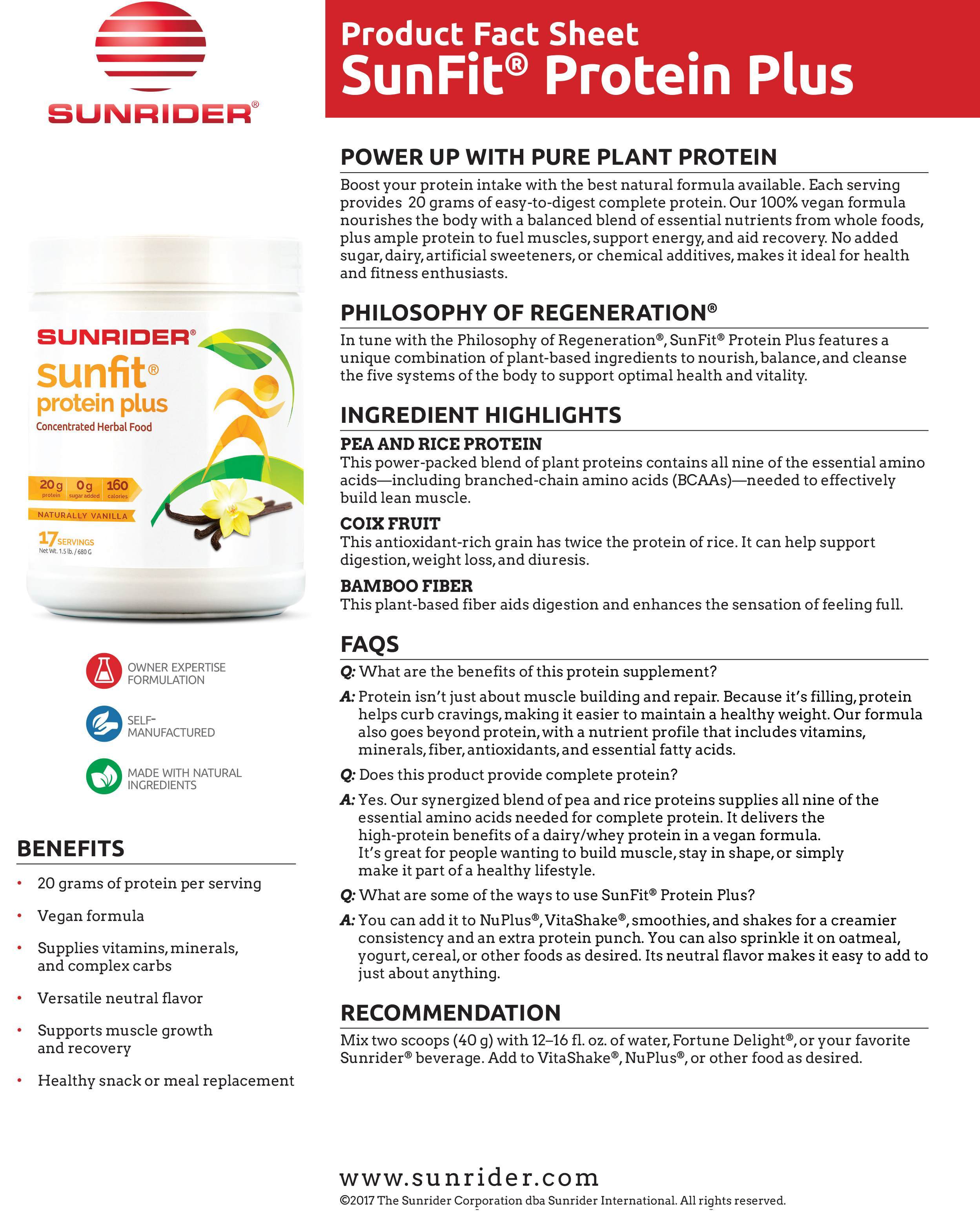 NOW AVAILABLE SunFit Protein Plus - Unique Protein Powder